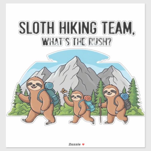 Funny Sloth Wandern Klassischer T - Shirt_6 Aufkleber (Blatt)