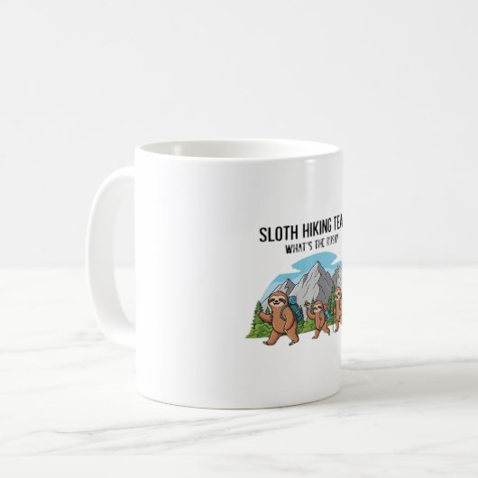Funny Sloth Wandern Klassischer T - Shirt_6 Kaffeetasse (Vorderseite Links)