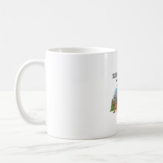 Funny Sloth Wandern Klassischer T - Shirt_6 Kaffeetasse (Links)