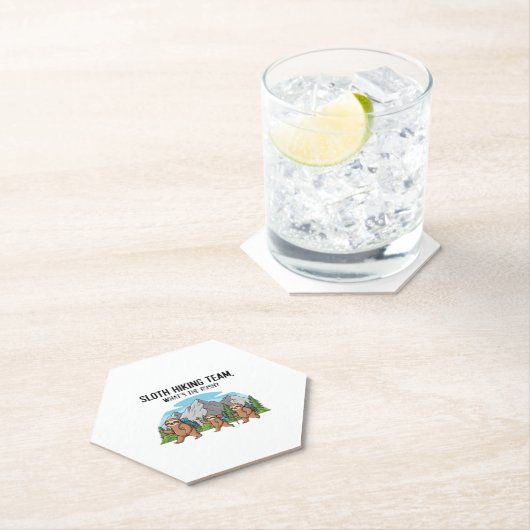 Funny Sloth Wandern Klassischer T - Shirt_6 Untersetzer (Vor Ort)