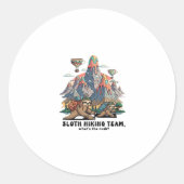 Funny Sloth Wandern Klassischer T - Shirt_7 Runder Aufkleber (Vorderseite)