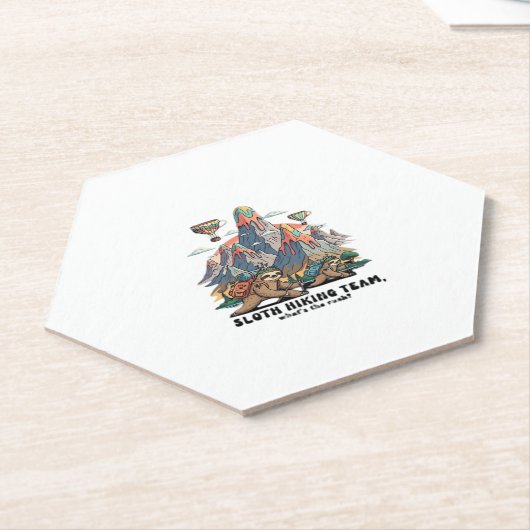 Funny Sloth Wandern Klassischer T - Shirt_7 Untersetzer (angewinkelt)