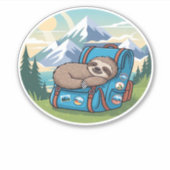 Funny Sloth Wandern Oversifizierter T - Shirt Aufkleber (Vorderseite)