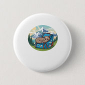 Funny Sloth Wandern Oversifizierter T - Shirt Button (Vorderseite)