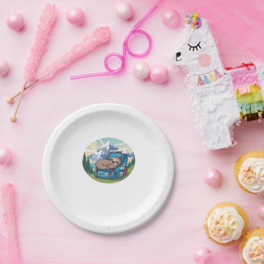 Funny Sloth Wandern Oversifizierter T - Shirt Pappteller (Party)