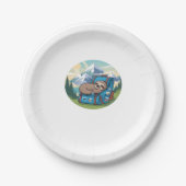 Funny Sloth Wandern Oversifizierter T - Shirt Pappteller (Vorderseite)