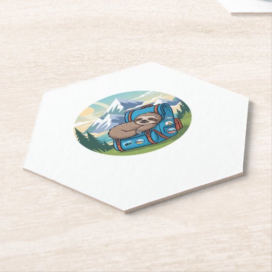 Funny Sloth Wandern Oversifizierter T - Shirt Untersetzer (angewinkelt)