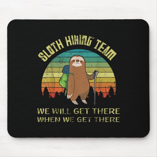 Funny Sloth Wanderteam Retro Vintager Sloth 80er Mousepad (Vorne)