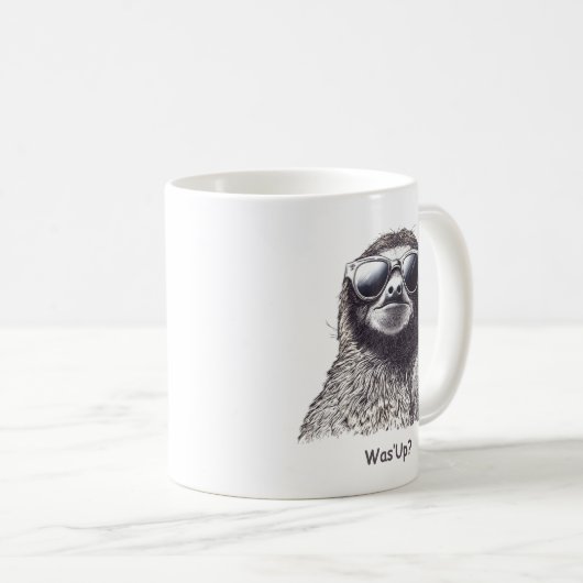 Funny Sloth Wearing Sonnenbrille Coffee Cup - Kaffeetasse (VorderseiteRechts)