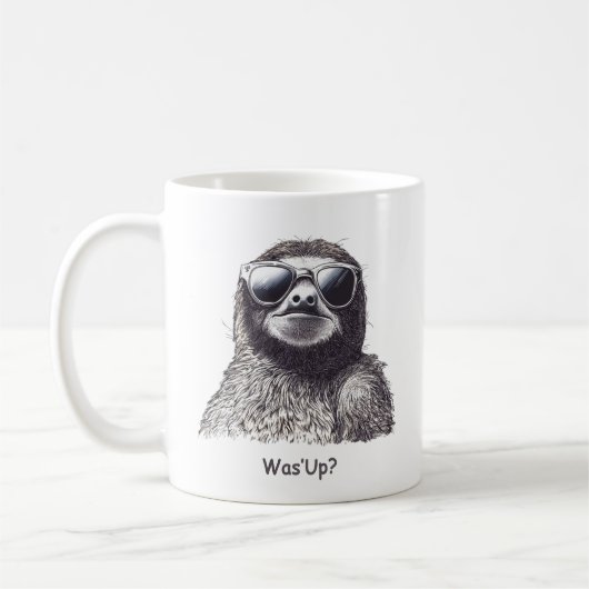 Funny Sloth Wearing Sonnenbrille Coffee Cup - Kaffeetasse (Links)