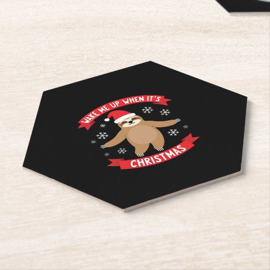 Funny Sloth weckte mich auf, als es Weihnachten We Untersetzer (angewinkelt)