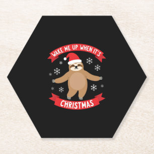 Funny Sloth weckte mich auf, als es Weihnachten We Untersetzer