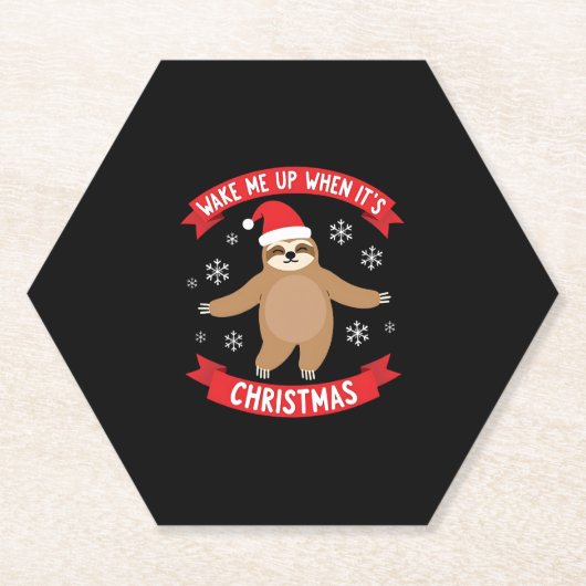 Funny Sloth weckte mich auf, als es Weihnachten We Untersetzer (Vorderseite)