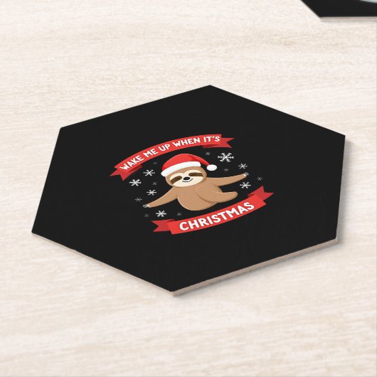 Funny Sloth weckte mich auf, als es Weihnachten We Untersetzer (angewinkelt)