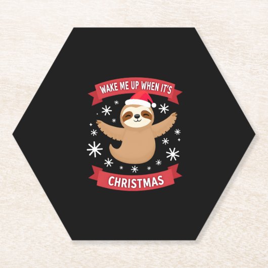 Funny Sloth weckte mich auf, als es Weihnachten We Untersetzer (Vorderseite)