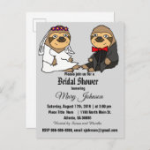 Funny Sloth Wedding Cartoon Einladungspostkarte (Vorne/Hinten)