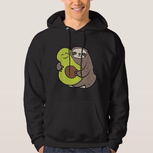 Funny Sloth With Avocado Vegan Cute Sloth Avocado Hoodie (Vorderseite)