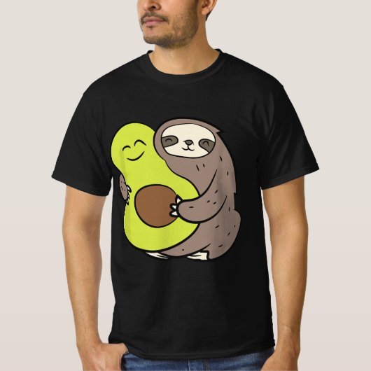 Funny Sloth With Avocado Vegan Cute Sloth Avocado  T-Shirt (Vorderseite)