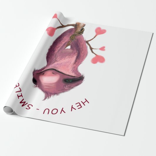 Funny Sloth Wrapping Paper Smile - Benutzerdefinie Geschenkpapier (Ungerollt)