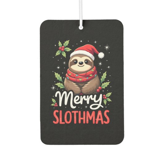 Funny Sloth Xmas Lights Merry Slothmas Sloth Chris Autolufterfrischer (Vorderseite)