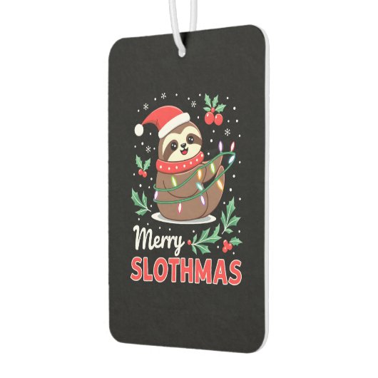 Funny Sloth Xmas Lights Merry Slothmas Sloth Chris Autolufterfrischer (Links)