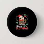 Funny Sloth Xmas Lights Merry Slothmas Sloth Chris Button (Vorderseite)