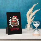 Funny Sloth Xmas Lights Merry Slothmas Sloth Chris Fotoplatte (Seite)