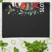 Funny Sloth Xmas Lights Merry Slothmas Sloth Chris Geschirrtuch (Gefaltet)