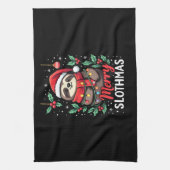 Funny Sloth Xmas Lights Merry Slothmas Sloth Chris Geschirrtuch (Vertikal)