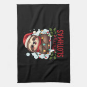 Funny Sloth Xmas Lights Merry Slothmas Sloth Chris Geschirrtuch (Vertikal)