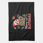 Funny Sloth Xmas Lights Merry Slothmas Sloth Chris Geschirrtuch (Vertikal)