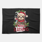 Funny Sloth Xmas Lights Merry Slothmas Sloth Chris Geschirrtuch (Horizontal)