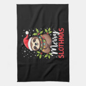 Funny Sloth Xmas Lights Merry Slothmas Sloth Chris Geschirrtuch (Vertikal)
