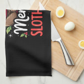 Funny Sloth Xmas Lights Merry Slothmas Sloth Chris Geschirrtuch (Viertel Falte)