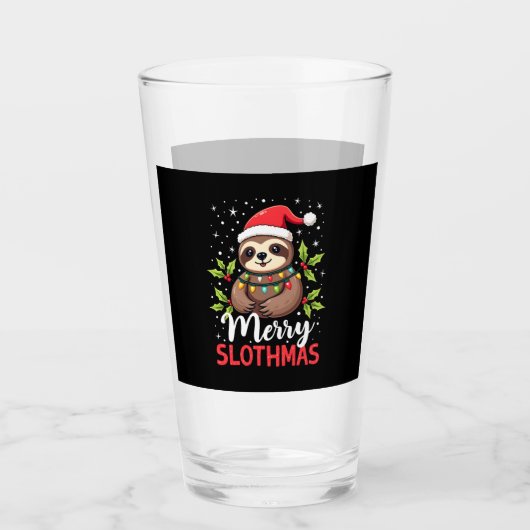 Funny Sloth Xmas Lights Merry Slothmas Sloth Chris Glas (Vorderseite)