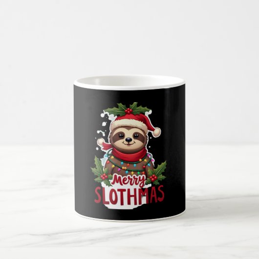 Funny Sloth Xmas Lights Merry Slothmas Sloth Chris Kaffeetasse (Mittel)