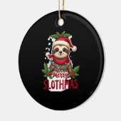 Funny Sloth Xmas Lights Merry Slothmas Sloth Chris Keramik Ornament (Links)