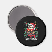 Funny Sloth Xmas Lights Merry Slothmas Sloth Chris Magnet (Vorderseite/Rückseite)