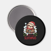 Funny Sloth Xmas Lights Merry Slothmas Sloth Chris Magnet (Vorderseite/Rückseite)