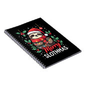 Funny Sloth Xmas Lights Merry Slothmas Sloth Chris Notizblock (Rechte Seite)