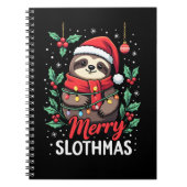 Funny Sloth Xmas Lights Merry Slothmas Sloth Chris Notizblock (Vorderseite)