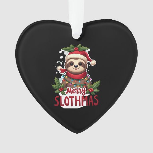 Funny Sloth Xmas Lights Merry Slothmas Sloth Chris Ornament (Vorderseite)