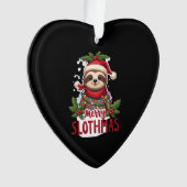 Funny Sloth Xmas Lights Merry Slothmas Sloth Chris Ornament (Vorderseite)