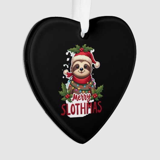 Funny Sloth Xmas Lights Merry Slothmas Sloth Chris Ornament (Vorderseite)