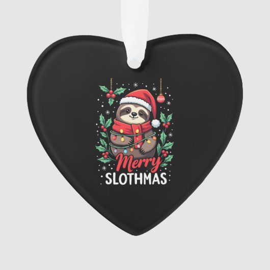 Funny Sloth Xmas Lights Merry Slothmas Sloth Chris Ornament (Vorderseite)