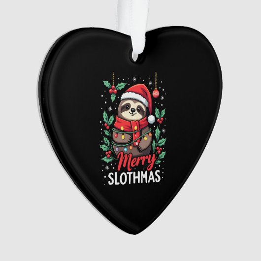 Funny Sloth Xmas Lights Merry Slothmas Sloth Chris Ornament (Vorderseite)