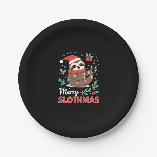Funny Sloth Xmas Lights Merry Slothmas Sloth Chris Pappteller (Vorderseite)