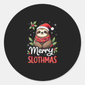 Funny Sloth Xmas Lights Merry Slothmas Sloth Chris Runder Aufkleber (Vorderseite)