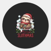Funny Sloth Xmas Lights Merry Slothmas Sloth Chris Runder Aufkleber (Vorderseite)