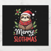Funny Sloth Xmas Lights Merry Slothmas Sloth Chris Schaumweinetikett (Einzelnes Label)